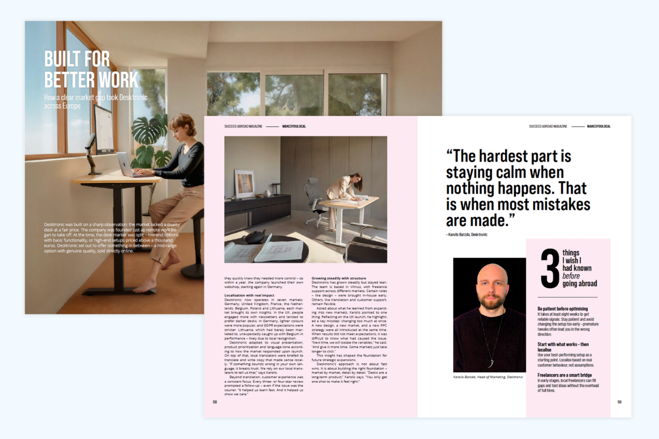 Desktronic article
