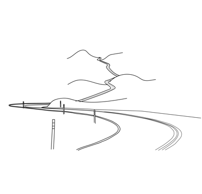 peizažas su greitkeliu