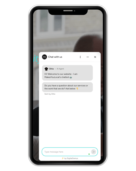 Chat conversation with a chatbot on mobile phone