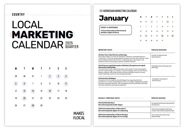 Local Marketing Calendar pages