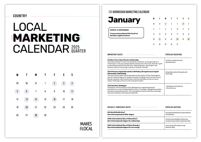 Local Marketing Calendar pages