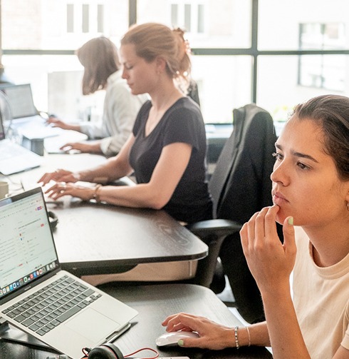 Employees working