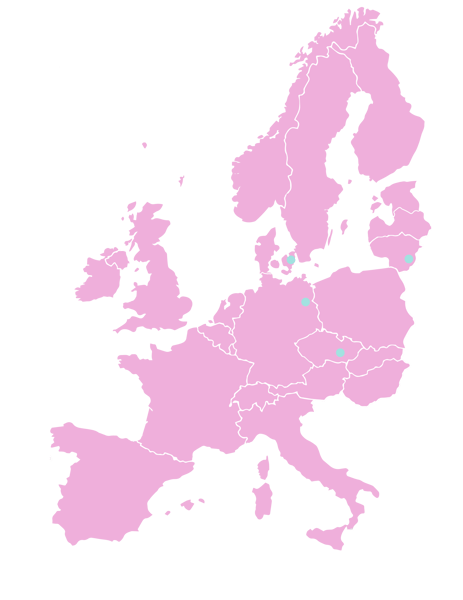 Map of Europe with MakesYouLocal office locations 