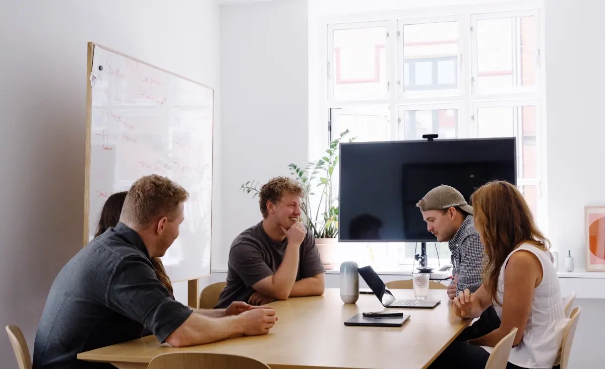 Employees in a meeting